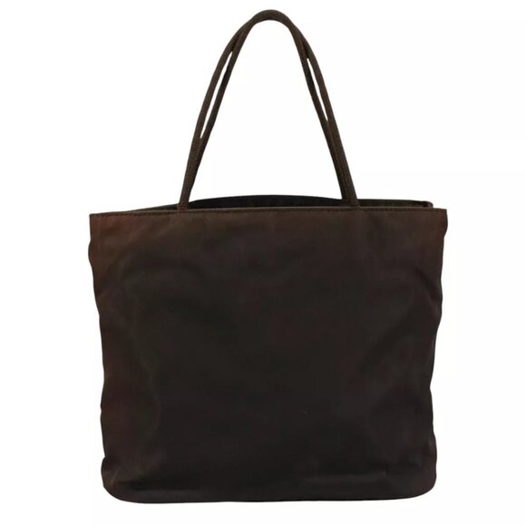 PRADA Hand Bag Nylon Brown Silver Auth - Picture 5 of 16